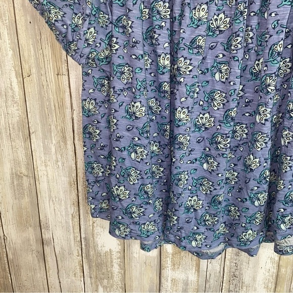 Lucky Brand Blue Floral Square Neck Blouse - Picture 6 of 6